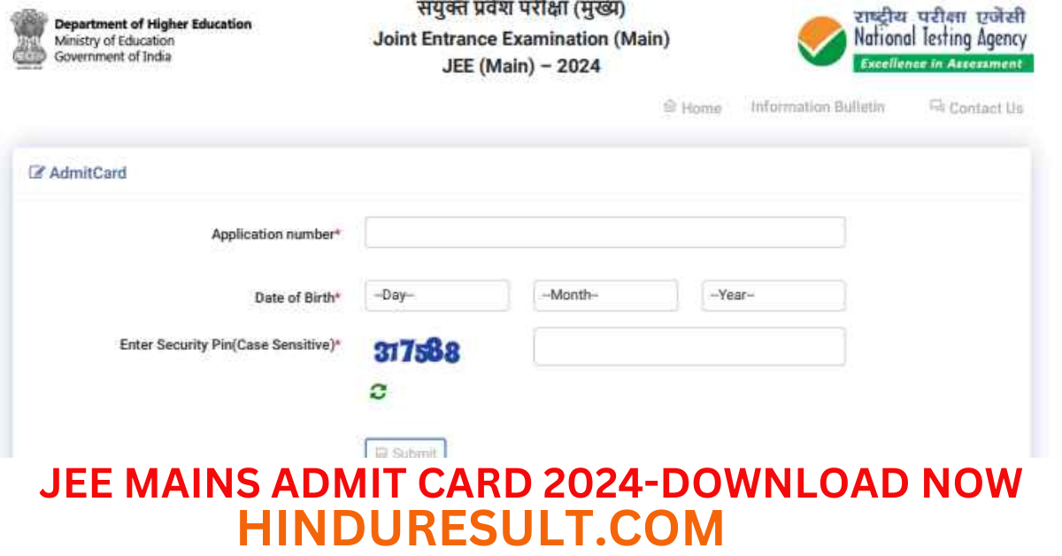 jee mains admit card 2024