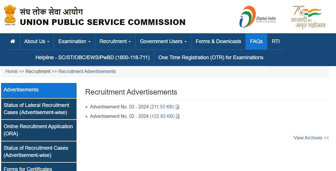 UPSC NOTIFICATION 2024